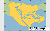 Savanna Style Simple Map of Swinoujscie, single color outside