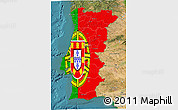 Flag 3D Map of Portugal, satellite outside