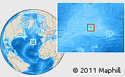 Shaded Relief Location Map of Horta
