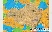 Satellite Map of Alentejo Central, political outside