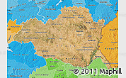 Satellite Map of Alentejo Central, political shades outside