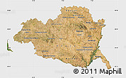 Satellite Map of Alentejo Central, single color outside