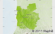 Physical Map of Odemira, lighten