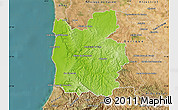 Physical Map of Odemira, satellite outside