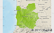 Physical Map of Odemira, shaded relief outside