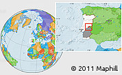 Political Location Map of Nisa, highlighted country, highlighted grandparent region