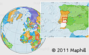 Political Location Map of Nisa, highlighted grandparent region