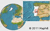 Satellite Location Map of Nisa, highlighted country, highlighted parent region