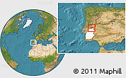 Satellite Location Map of Nisa, highlighted grandparent region