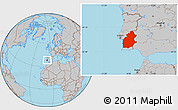 Gray Location Map of Alentejo