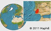 Satellite Location Map of Alentejo