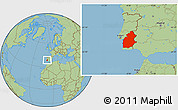 Savanna Style Location Map of Alentejo