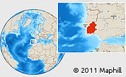 Shaded Relief Location Map of Alentejo