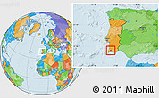 Political Location Map of Portimao, within the entire country