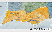 Political Map of Algarve, semi-desaturated