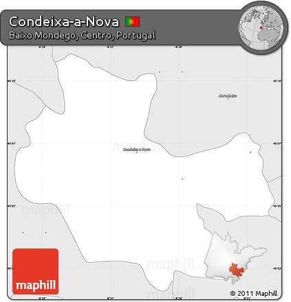 Silver Style Simple Map of Condeixa-a-Nova