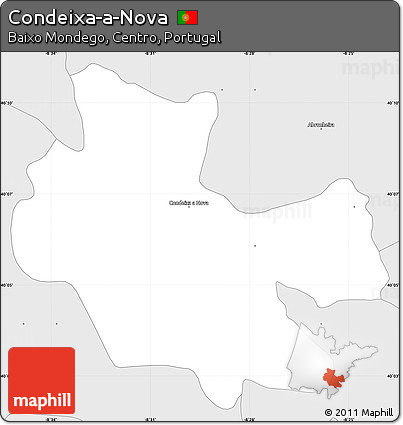 Silver Style Simple Map of Condeixa-a-Nova