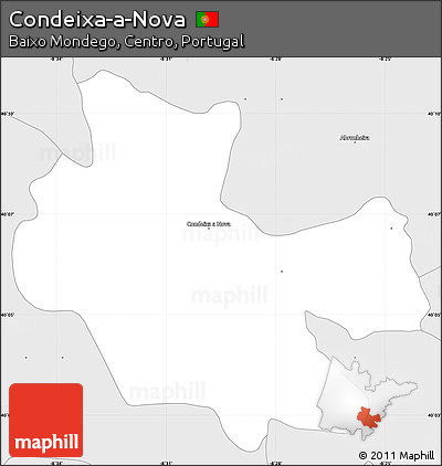 Silver Style Simple Map of Condeixa-a-Nova