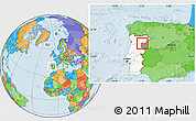 Political Location Map of Meda, highlighted country, highlighted parent region