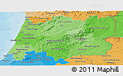 Political Shades Panoramic Map of Centro