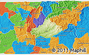 Physical 3D Map of Serta, political outside