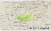 Physical 3D Map of Serta, shaded relief outside