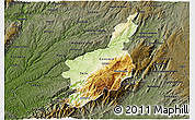 Physical 3D Map of Serra da Estrela, darken