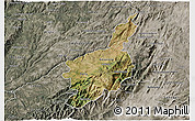 Satellite 3D Map of Serra da Estrela, semi-desaturated