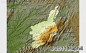 Physical Map of Serra da Estrela, darken