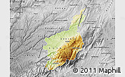 Physical Map of Serra da Estrela, desaturated