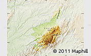 Physical Map of Serra da Estrela, lighten