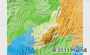 Physical Map of Serra da Estrela, political shades outside