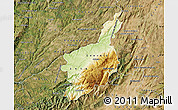 Physical Map of Serra da Estrela, satellite outside