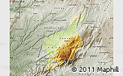 Physical Map of Serra da Estrela, semi-desaturated