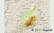Physical Map of Serra da Estrela, shaded relief outside