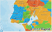 Political 3D Map of Grande Lisboa