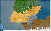 Political Shades 3D Map of Grande Lisboa, darken