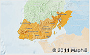 Political Shades 3D Map of Grande Lisboa, lighten