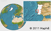 Satellite Location Map of Lisboa, highlighted country, highlighted parent region