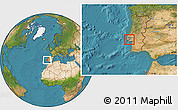 Satellite Location Map of Lisboa