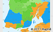 Political Simple Map of Grande Lisboa, political shades outside