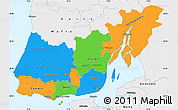 Political Simple Map of Grande Lisboa, single color outside, borders and labels