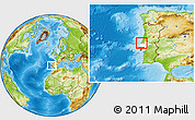 Physical Location Map of Nazaré, highlighted grandparent region