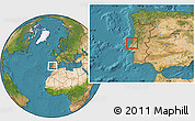 Satellite Location Map of Nazaré, within the entire country