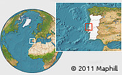 Satellite Location Map of Nazaré, highlighted country, highlighted parent region