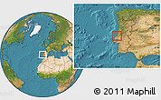 Satellite Location Map of Nazaré