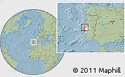 Savanna Style Location Map of Nazaré, highlighted parent region, highlighted grandparent region, within the entire country, hill shading