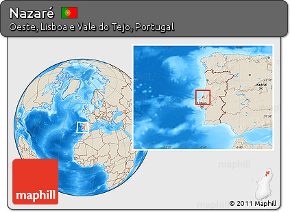 Shaded Relief Location Map of Nazaré