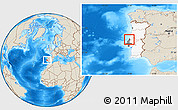 Shaded Relief Location Map of Nazaré, highlighted country, highlighted parent region
