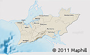 Shaded Relief 3D Map of Península de Setúbal, single color outside